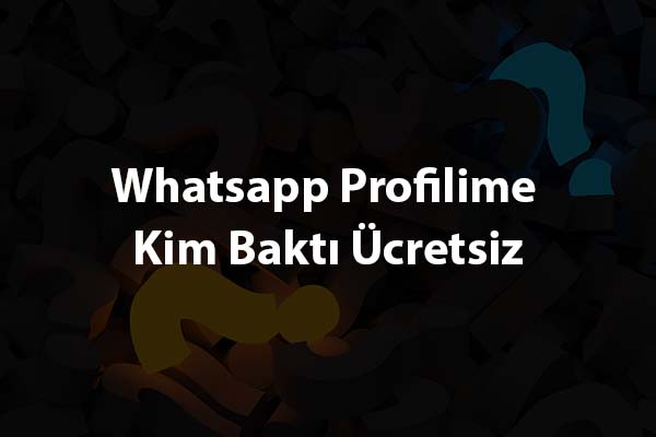 Whatsapp Profilime Kim Baktı Ücretsiz