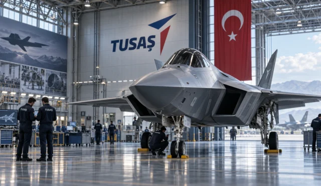 TUSAŞ, Türkiye’nin En Fazla Ar-Ge Yatırımı Yapan Şirketi Oldu listesinde zirveye yerleştiğini gösteren tesis ve mühendislik görseli