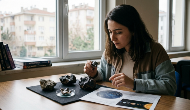 Göktaşı, Meteor ve Asteroit Arasındaki Farklar - Göktaşı meteor ve asteroit arasındaki farkları gösteren uzay görseli