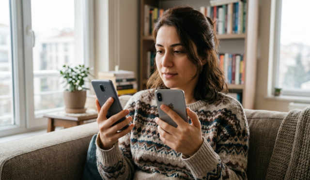 Telefon ekran görüntüsü alan kullanıcı