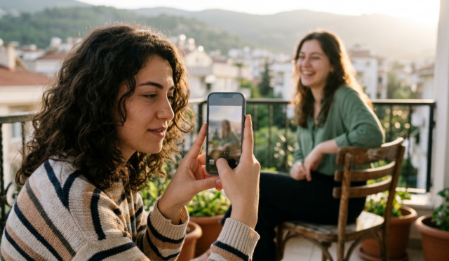 Telefonla doğal portre fotoğrafı çekimi