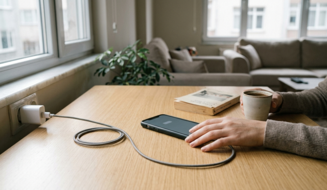 Telefon pil sağlığı için şarj edilen akıllı telefon